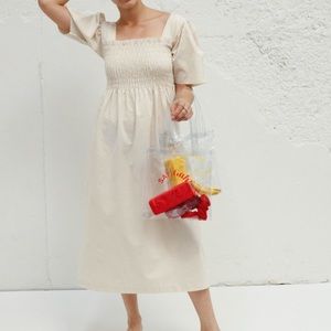 Lisa Says Gah White Toni Midi Dress Small